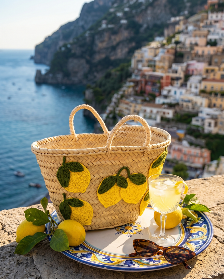 Borsa Lemon con dettagli in uncinetto - Realizzandoo