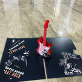 Biglietto Origami 3D Chitarra Let'S Rock