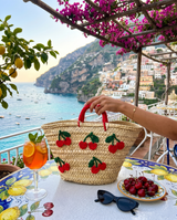 Cherries Straw Bag - Handcrafted in Italy