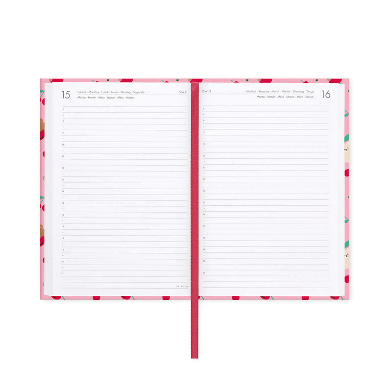 Agenda Giornaliera 16 Mesi 2026/2027 Medium - Teddy Bear Pink