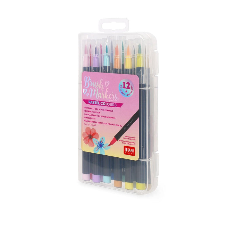 Brush Markers Set 12 Pennarelli Punta Pennello - Pastel Colours - Realizzandoo