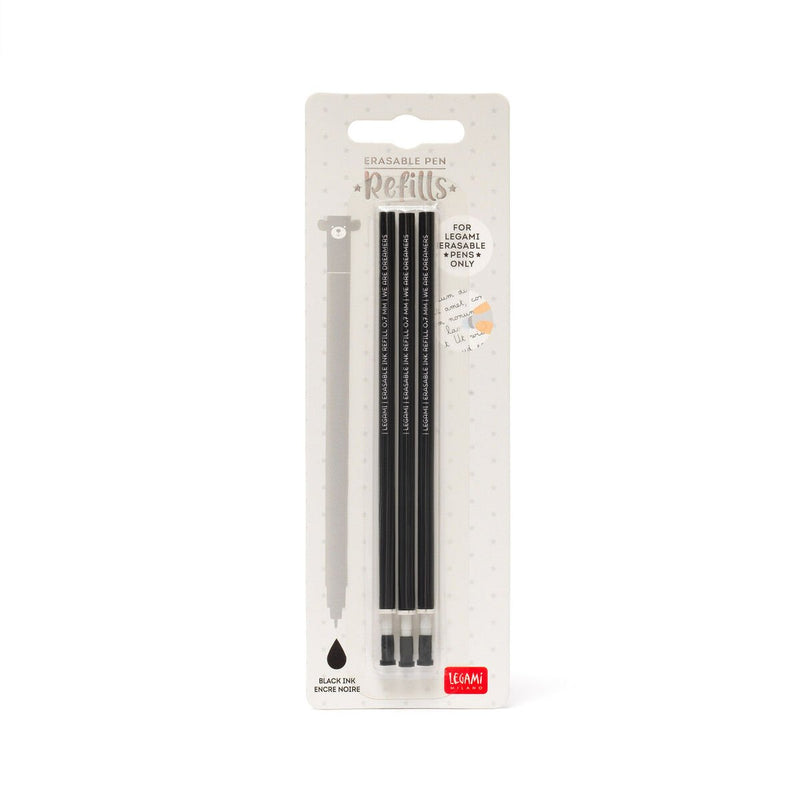 Erasable Pen Refills 3 Refill Penna Gel Cancellabile - Black - Realizzandoo