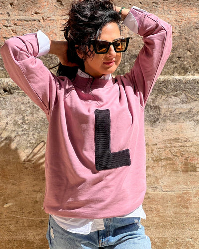 Sweatshirt with Crochet Initial