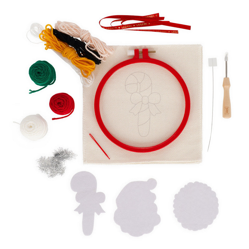 Kit Creativo per Decorazioni Natalizie da Appendere - Punch Needle
