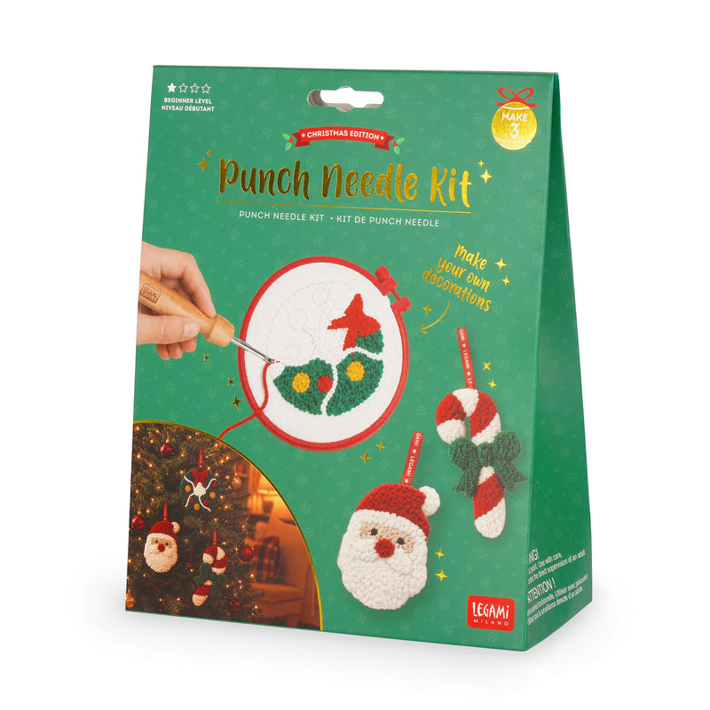 Kit Creativo per Decorazioni Natalizie da Appendere - Punch Needle