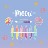 Meow Set di 6 Evidenziatori Doppia Punta - Kitty