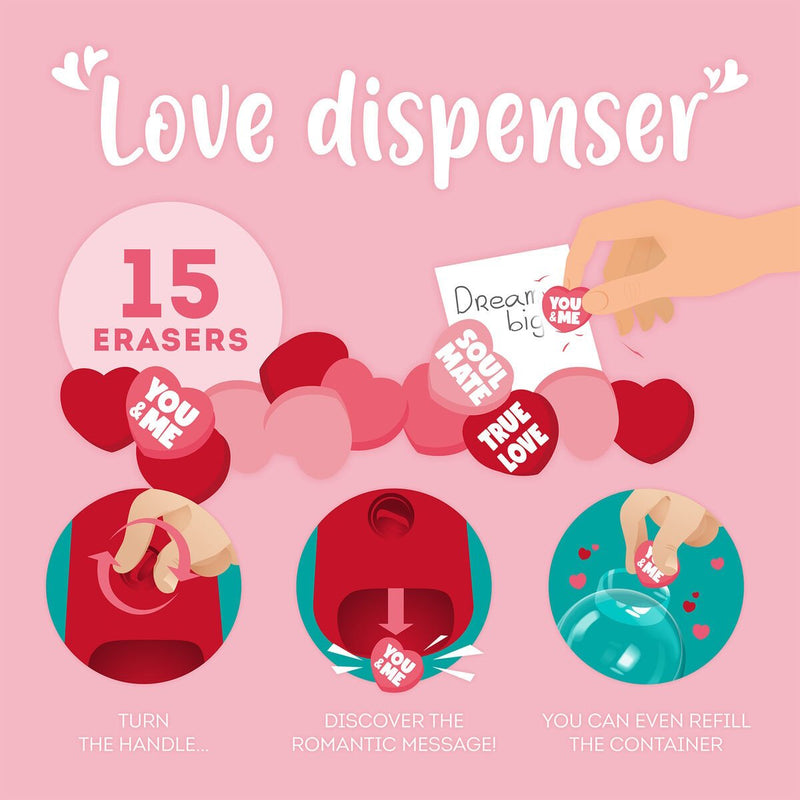 Mini Distributore Gomme Canc. Love Dispenser - Heart - Realizzandoo