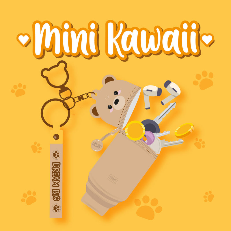 Mini Kawaii Portamonete con Portachiavi - Teddy Bear
