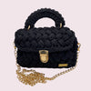 Elettra Bag in Straw with Fringes and Rose Fabric