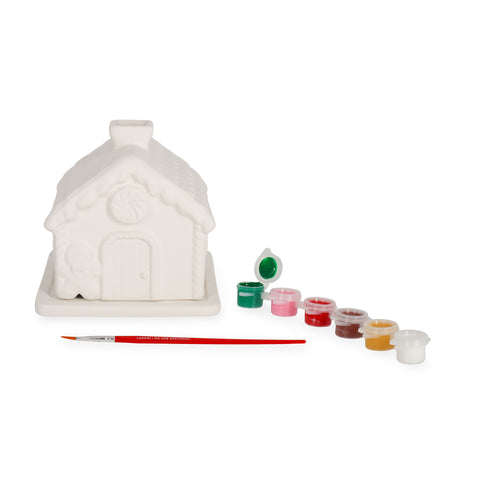 Paint Your Christmas Kit Portaincenso da Dipingere - Gingerbread House