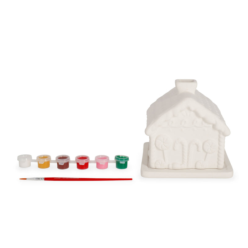 Paint Your Christmas Kit Portaincenso da Dipingere - Gingerbread House