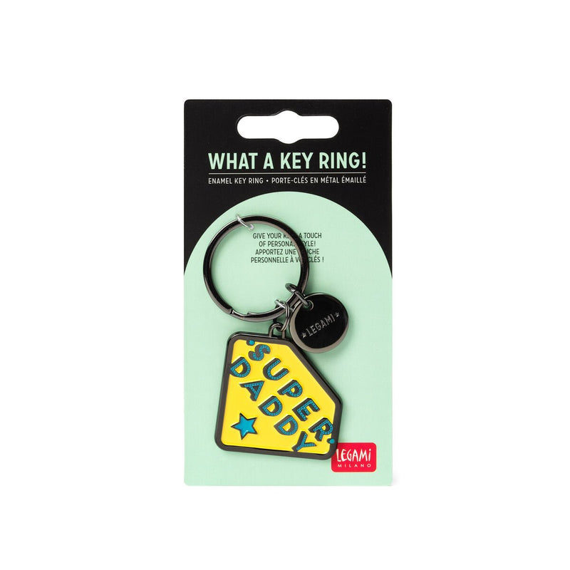 Portachiavi Metallo Smaltato What A Key Ring - Super Daddy - Realizzandoo