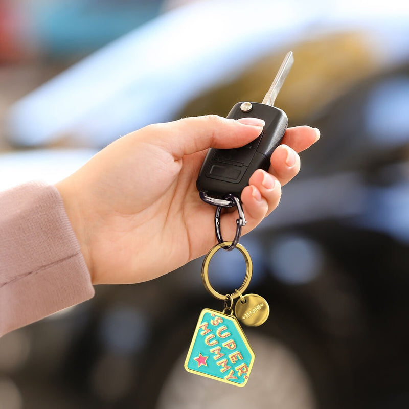 Portachiavi Metallo Smaltato What A Key Ring - Super Mummy - Realizzandoo