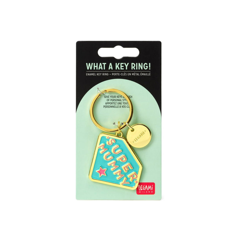 Portachiavi Metallo Smaltato What A Key Ring - Super Mummy - Realizzandoo