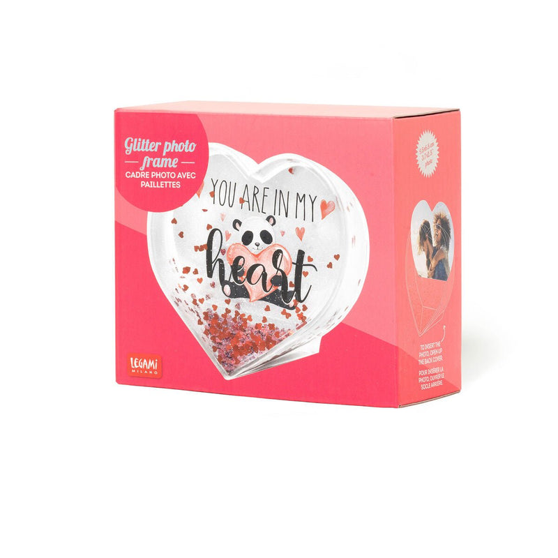 Portafoto Con Glitter Glitter Photo Frame - Heart - Realizzandoo