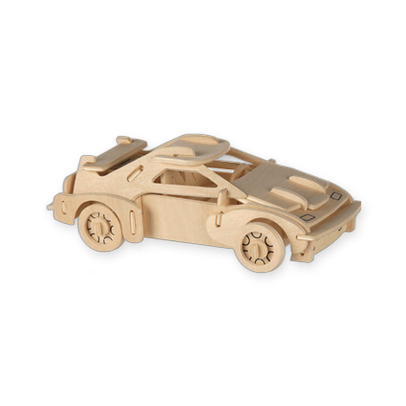 Puzzle 3D in legno naturale, automobili - Auto sportiva [rlz-06-n1]