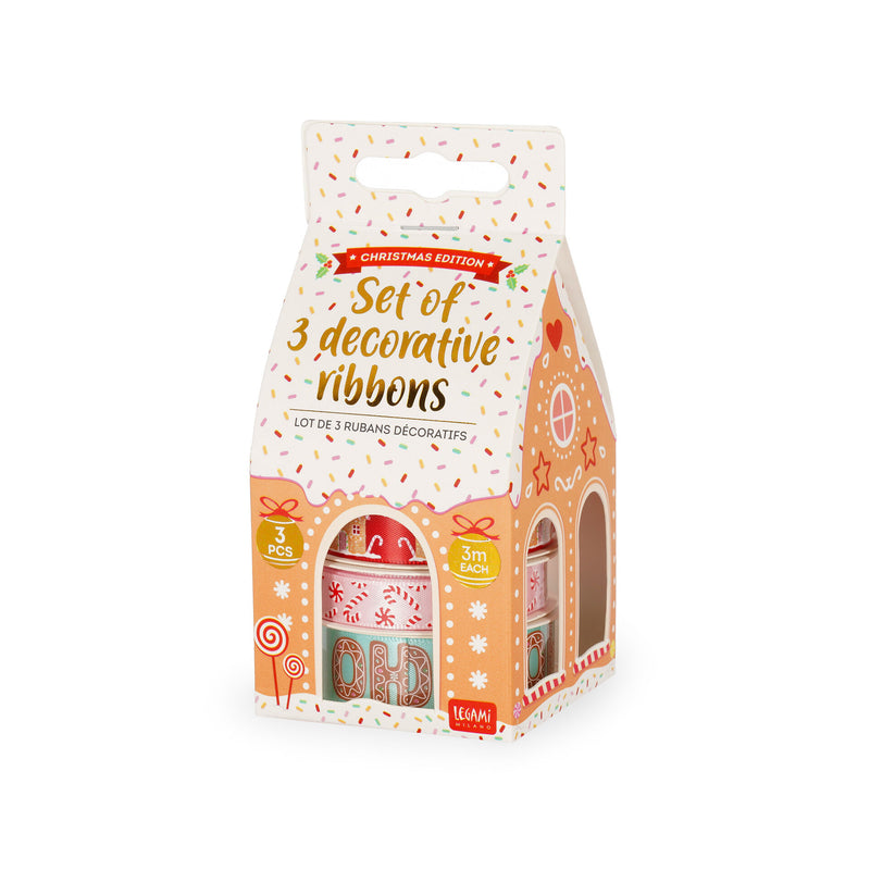 Set di 3 Nastri Decorativi - Gingerbread House
