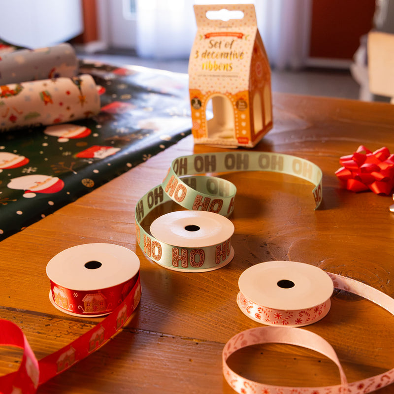 Set di 3 Nastri Decorativi - Gingerbread House