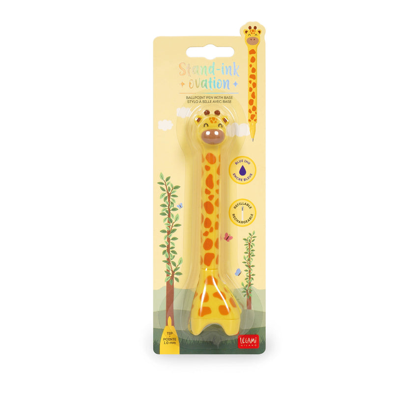 Stand-Ink Ovation Penna a Sfera con Base - Giraffe