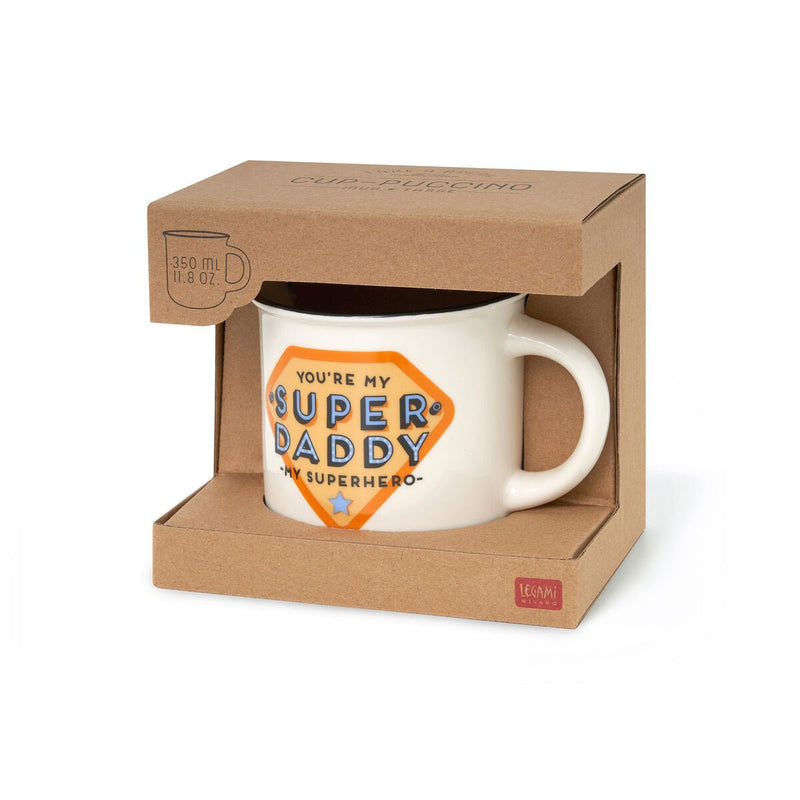 Tazza In Porcellana New Bone China Cup - Puccino - Super Daddy - Realizzandoo