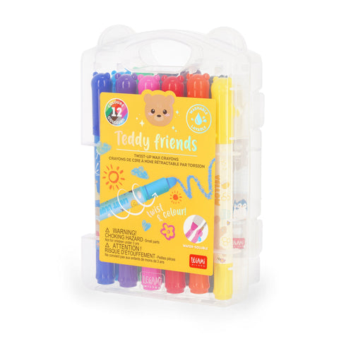 Teddy Friends Set di 12 Pastelli a Cera a Rotazione - Teddy Bear
