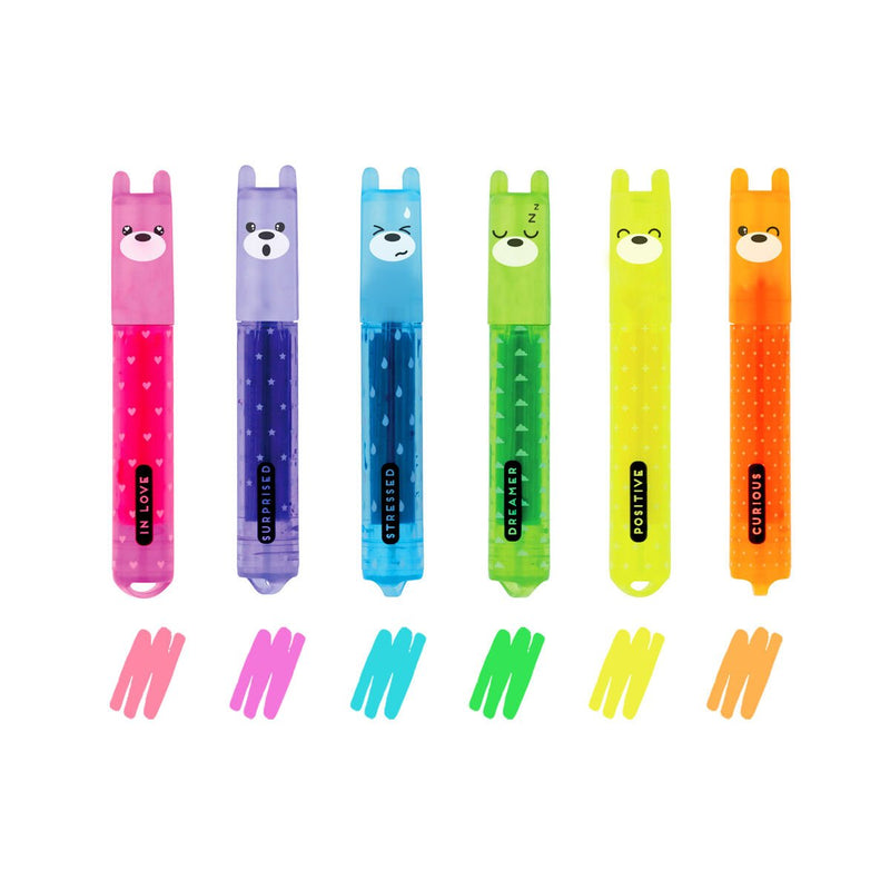 Teddy'S Mood Set Di 6 Mini Evidenziatori - Teddy Bear - Realizzandoo