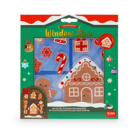 Window-Glow Set di 13 Adesivi in Gel per Finestra - Santa Claus