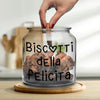 Biscottiera con scritta 